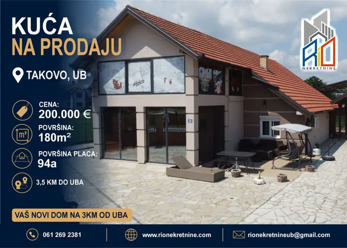 Useljiva moderna kuća u Takovu pored Uba
