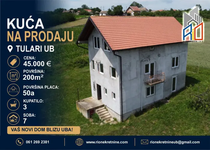 Kuća 200m2 u Tularima kod Uba